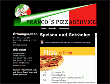 Tablet Screenshot of francos-pizzaservice.de